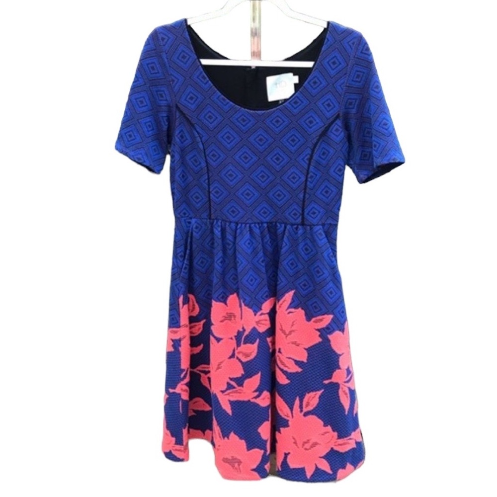 Anthropologyie HD In Paris Blush Boom Zip Up Dress Size S W Pockets